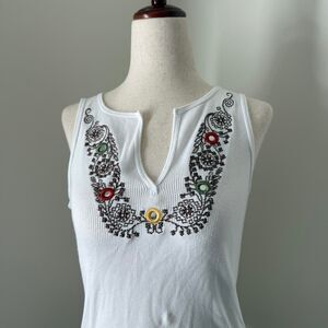 energie y2k white boho tank